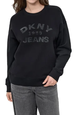 DKNY Sweatshirts-Sweatshirt com logo preto