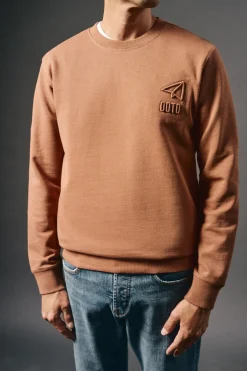 OOTO Sweatshirts-Sweatshirt com logo em relevo Castanho