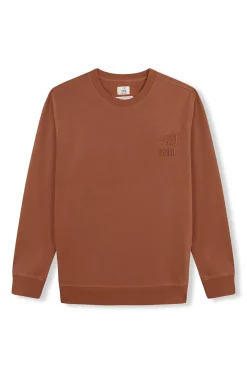 OOTO Sweatshirts-Sweatshirt com logo em relevo Castanho
