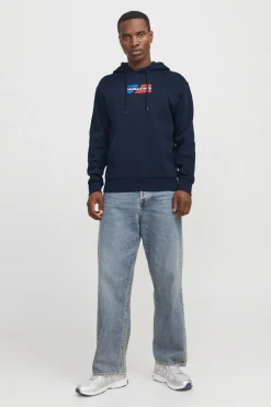 Jack & Jones Sweatshirts-Sweatshirt com logo frontal azul