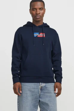 Jack & Jones Sweatshirts-Sweatshirt com logo frontal azul