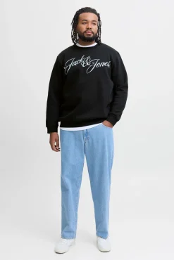 Jack & Jones PLUS Sweatshirts-Sweatshirt com logo frontal preto
