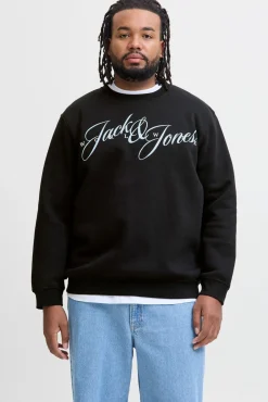 Jack & Jones PLUS Sweatshirts-Sweatshirt com logo frontal preto