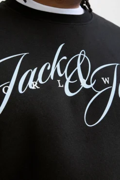 Jack & Jones PLUS Sweatshirts-Sweatshirt com logo frontal preto