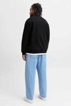 Jack & Jones PLUS Sweatshirts-Sweatshirt com logo frontal preto