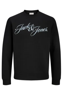 Jack & Jones PLUS Sweatshirts-Sweatshirt com logo frontal preto