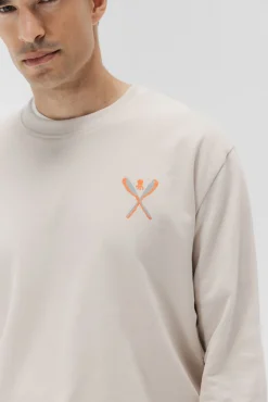 elPulpo Sweatshirts-Sweatshirt com pás desenhadas Ecru