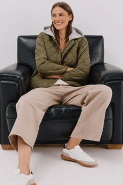 Cortefiel Casacos|Acolchoados E Agasalhos-sweatshirt curto com capuz Verde