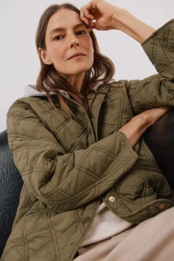 Cortefiel Casacos|Acolchoados E Agasalhos-sweatshirt curto com capuz Verde