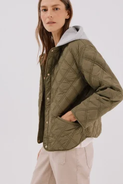 Cortefiel Casacos|Acolchoados E Agasalhos-sweatshirt curto com capuz Verde