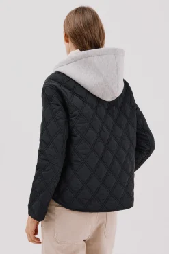 Cortefiel Casacos|Acolchoados E Agasalhos-sweatshirt curto com capuz Preto