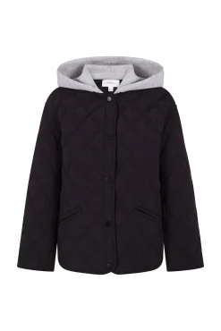 Cortefiel Casacos|Acolchoados E Agasalhos-sweatshirt curto com capuz Preto