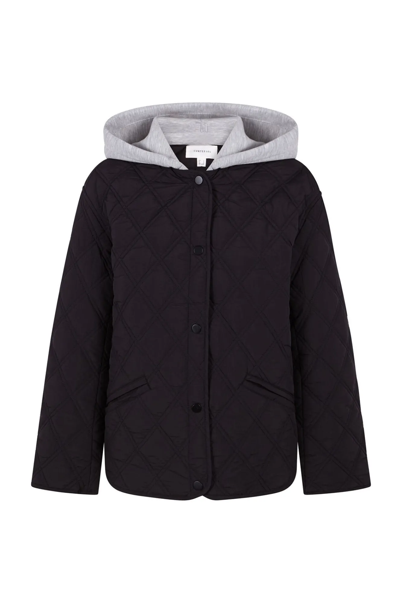 Cortefiel Casacos|Acolchoados E Agasalhos-sweatshirt curto com capuz Preto