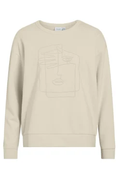Vila Sweatshirts-Sweatshirt de algodão orgânico com bordado Tostado