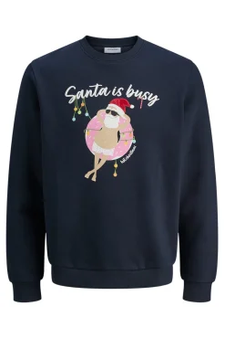 Jack & Jones Sweatshirts-Sweatshirt de gola redonda de Natal azul