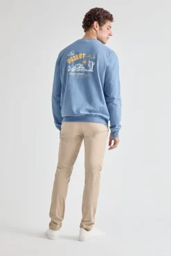 Street Monkey Sweatshirts-Sweatshirt de gola redonda estampada Azul