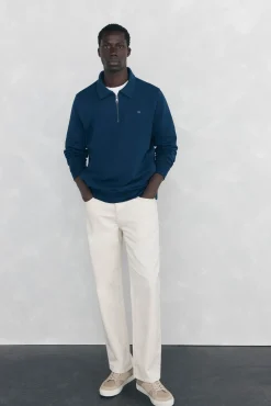 Pedro del Hierro Sweatshirts-Sweatshirt de gola semicisne Azul