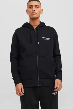 Jack & Jones Sweatshirts-Sweatshirt descontraída com fecho-éclair preto