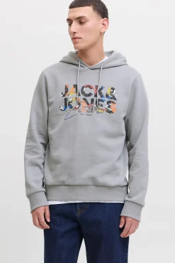 Jack & Jones Sweatshirts-Sweatshirt estampado de corte regular cinzento