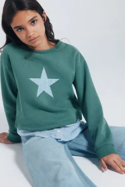 Springfield Kids Sweatshirts|T-Shirts-Sweatshirt Estrela Feminino verde