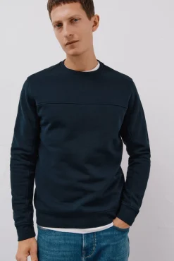 Cortefiel Sweatshirts-Sweatshirt gola caixa Azul