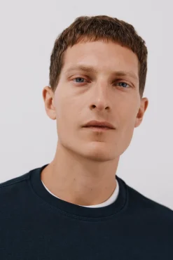 Cortefiel Sweatshirts-Sweatshirt gola caixa Azul