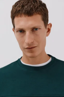 Cortefiel Sweatshirts-Sweatshirt gola caixa Verde