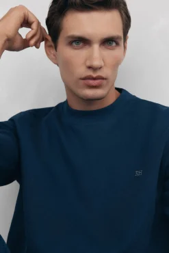 Pedro del Hierro Sweatshirts-Sweatshirt gola caixa Azul