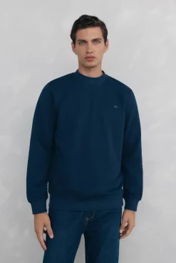 Pedro del Hierro Sweatshirts-Sweatshirt gola caixa Azul