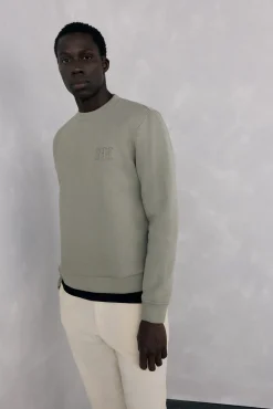 Pedro del Hierro Sweatshirts-Sweatshirt gola caixa tecido técnico Verde