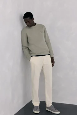 Pedro del Hierro Sweatshirts-Sweatshirt gola caixa tecido técnico Verde