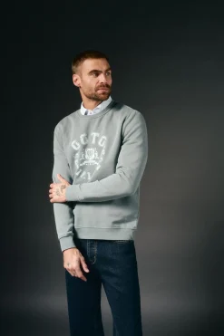 OOTO Sweatshirts-Sweatshirt gráfica gola caixa Azul