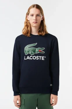 Lacoste Sweatshirts-Sweatshirt de corte clássico em felpa de algodão Azul