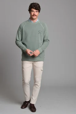 Cloking Sweatshirts-Sweatshirt lavado Verde