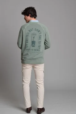 Cloking Sweatshirts-Sweatshirt lavado Verde