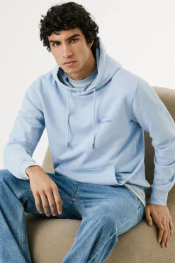 Pepe Jeans Sweatshirts-Sweatshirt lavado com logo pequeno na frente e logo grande atrás. azul