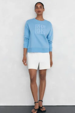Pedro del Hierro Sweatshirts-Sweatshirt lisa algodão Azul