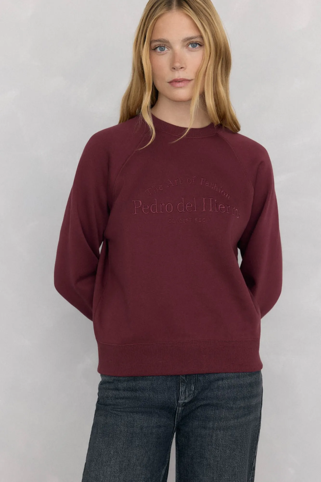 Pedro del Hierro Sweatshirts-Sweatshirt logo bordado Bordeaux