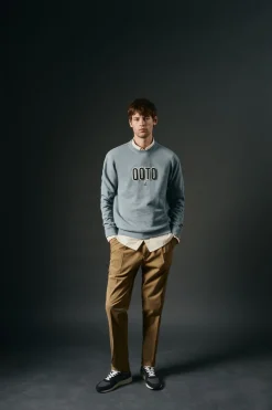 OOTO Sweatshirts-Sweatshirt logo bordado Azul