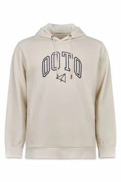 OOTO Sweatshirts-Sweatshirt logo com capuz Ecru