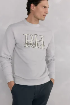 Pedro del Hierro Sweatshirts-Sweatshirt logo gola caixa Cizento