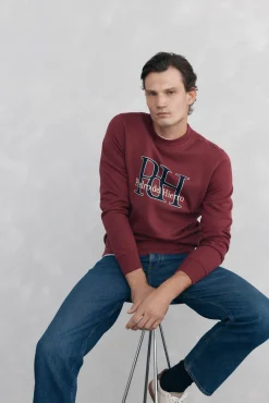 Pedro del Hierro Sweatshirts-Sweatshirt logo gola caixa Bordeaux