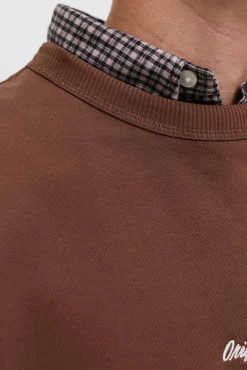 Jack & Jones Sweatshirts-Sweatshirt original do estúdio castanho