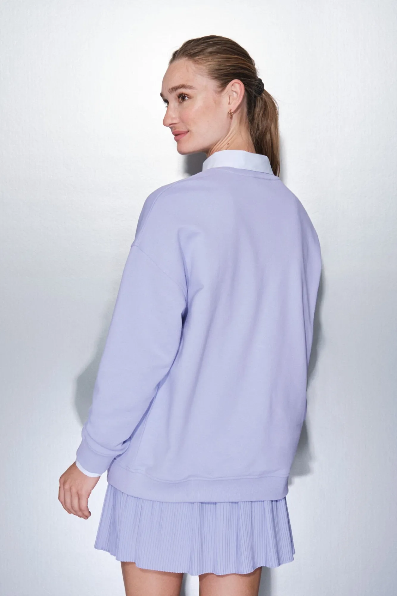 Dash and Stars Sweatshirts-Sweatshirt plush lilás 100% algodão rosa