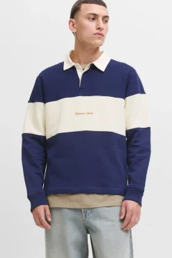 Jack & Jones Sweatshirts-Sweatshirt polo com listras azul