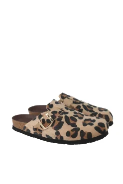 Genuins Tamancos-Tamanco com estampa de animal Castanho