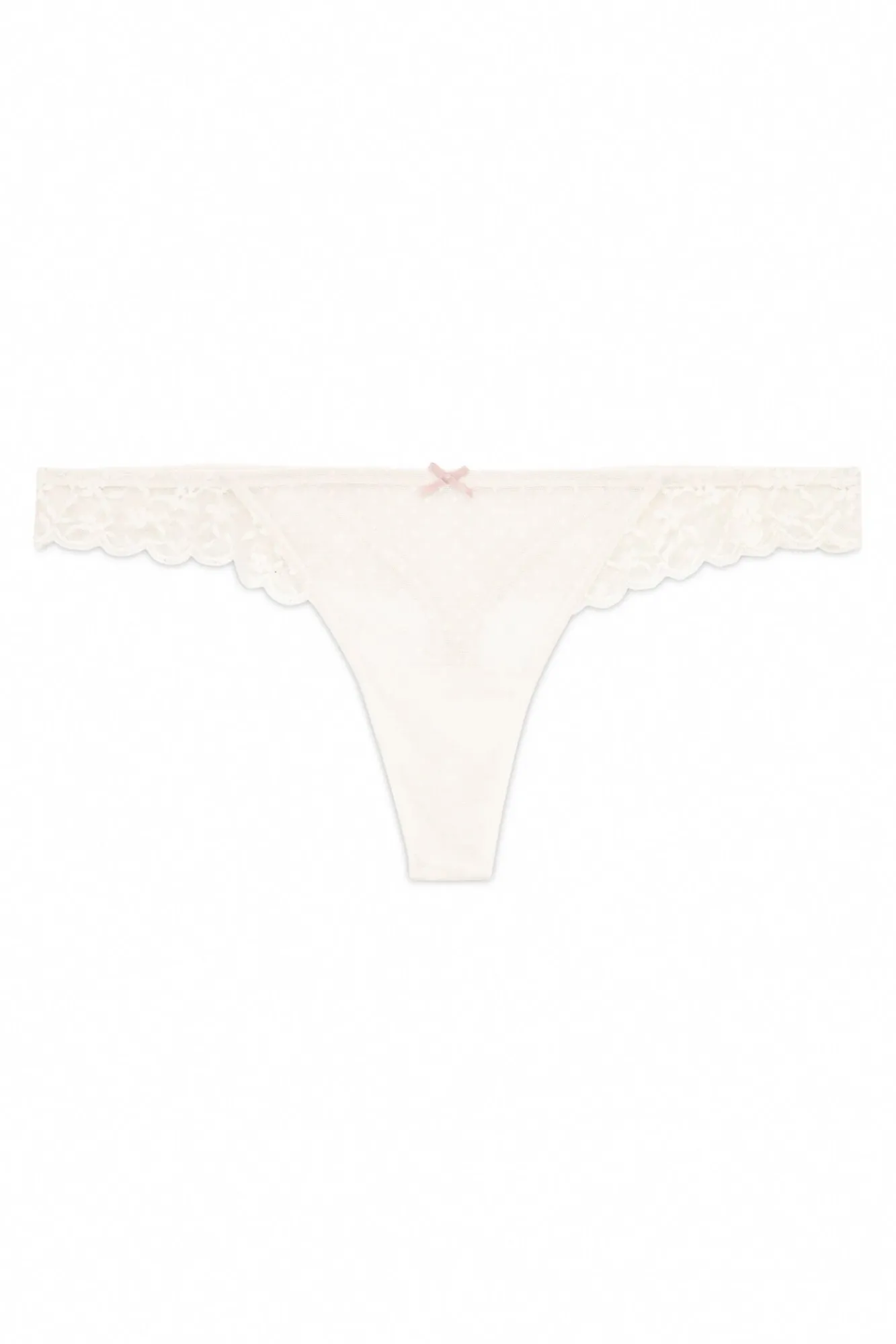 Women'secret Roupa Interior-Tanga de renda cinza na cintura rosa