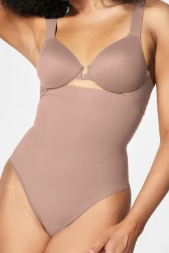 Spanx Roupa Interior-Tanga moldador alta sem costura cru