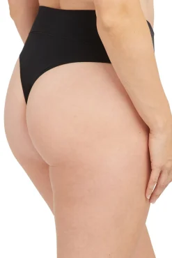 Spanx Roupa Interior-Tanga moldadora de algodão preto