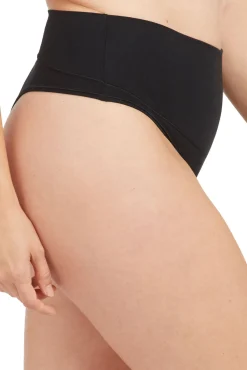 Spanx Roupa Interior-Tanga moldadora de algodão preto